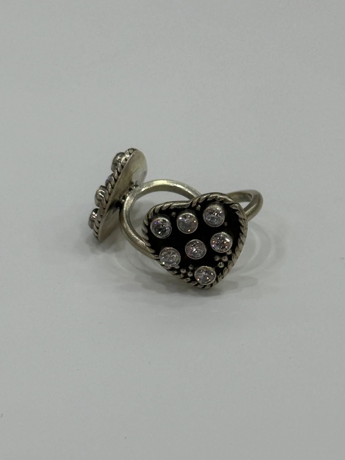 92.5 Silver Antique Kundan white stone  Toe Ring